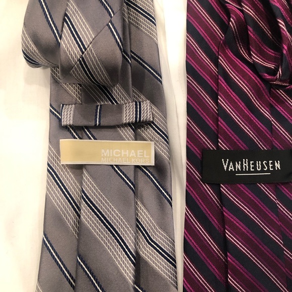 EUC asst ties. Grays and burgundy mix. Michael Kors Van Heusen Croft & Barrow - Picture 12 of 13
